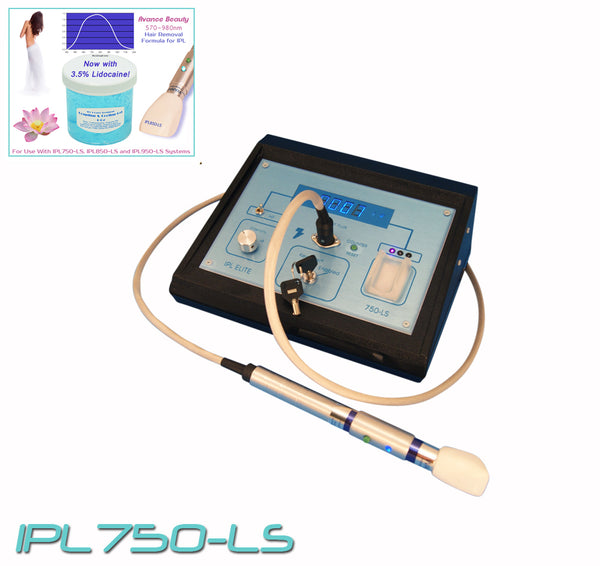 Système d'épilation permanente IPL750 570-980nm avec kit de traitement d'équipement de traitement de beauté.