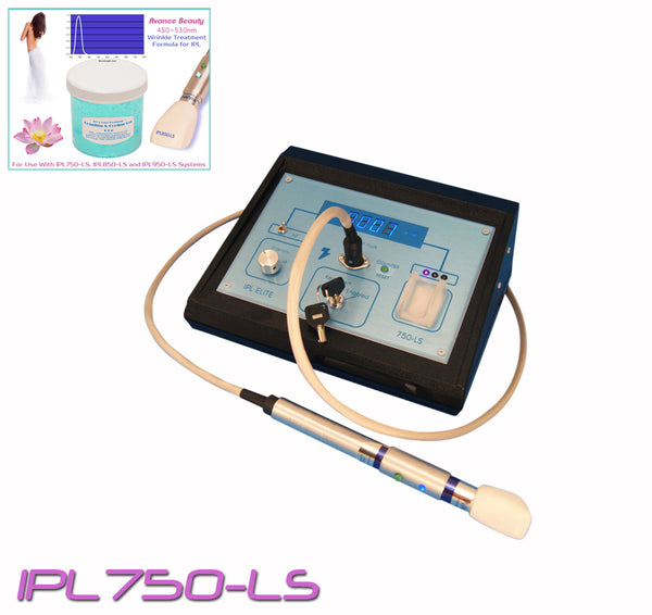 Système de traitement des rides IPL750 450-530nm avec machine de traitement de beauté et ensemble d'accessoires