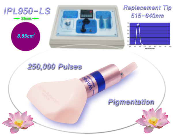 IPL950 Pigmentation Therapy 515-640nm Pointe filtrée pour machine de traitement de beauté, système.